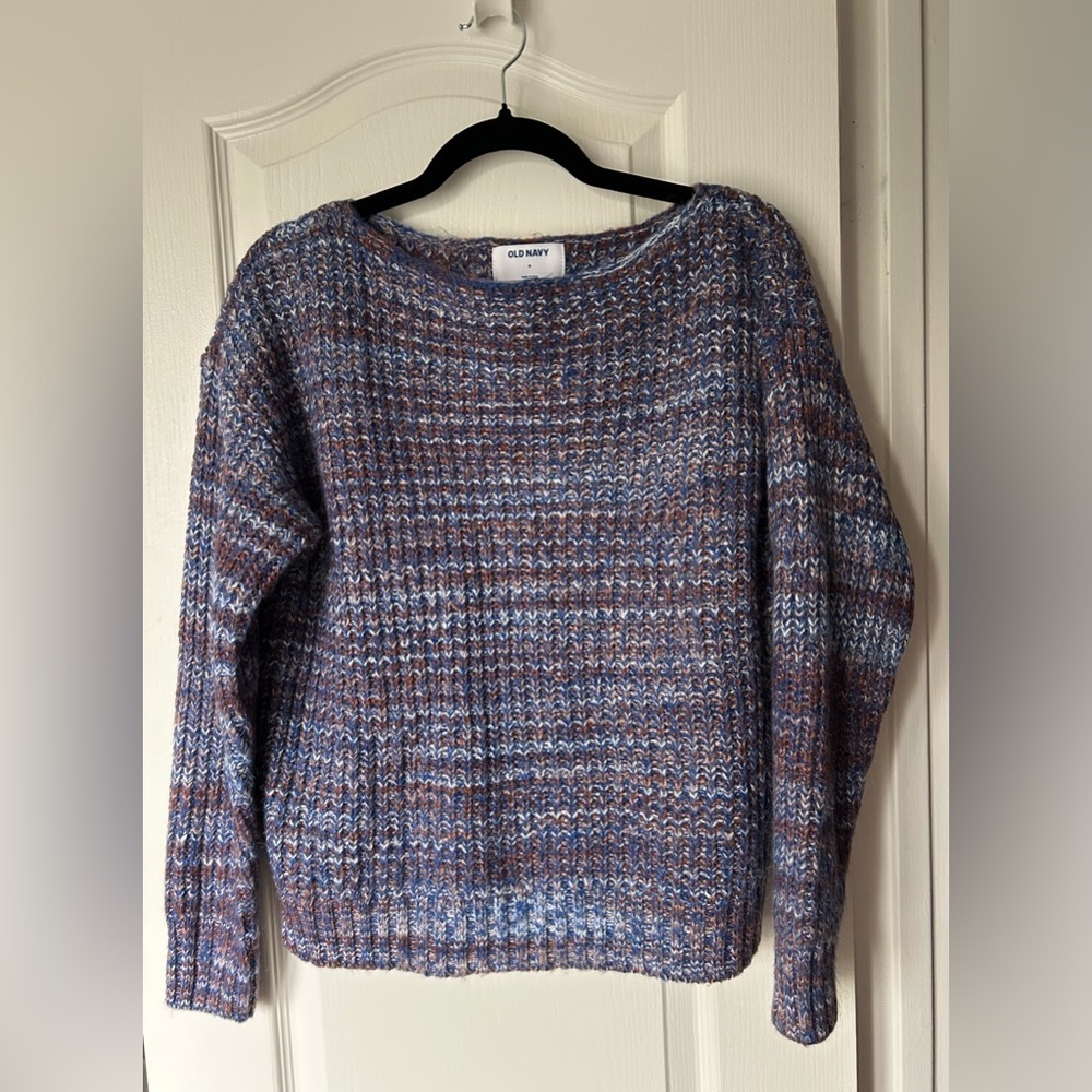 Old Navy Mixed Knit Purple Colorful Sweater, size m, like new condition